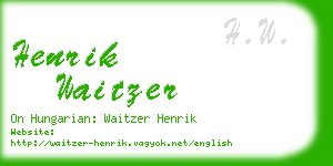 henrik waitzer business card